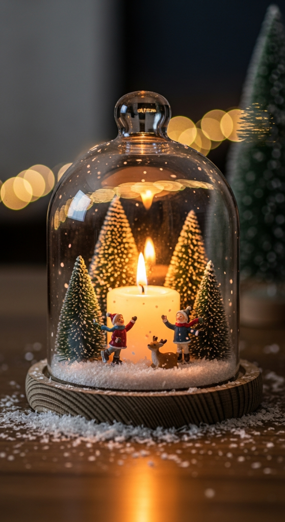 Snow Globe Candle Display