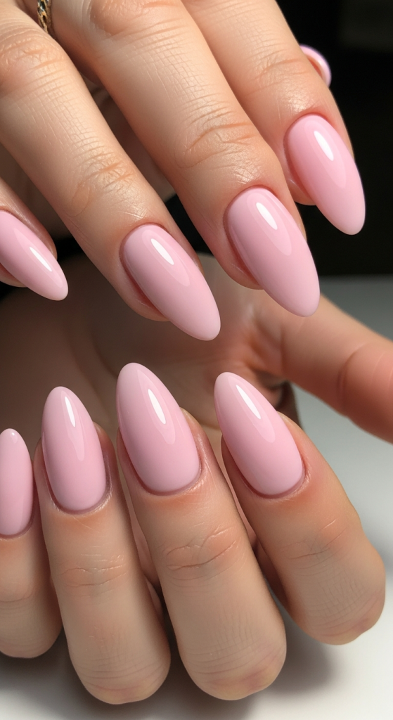 Soft Pink Almond Nails