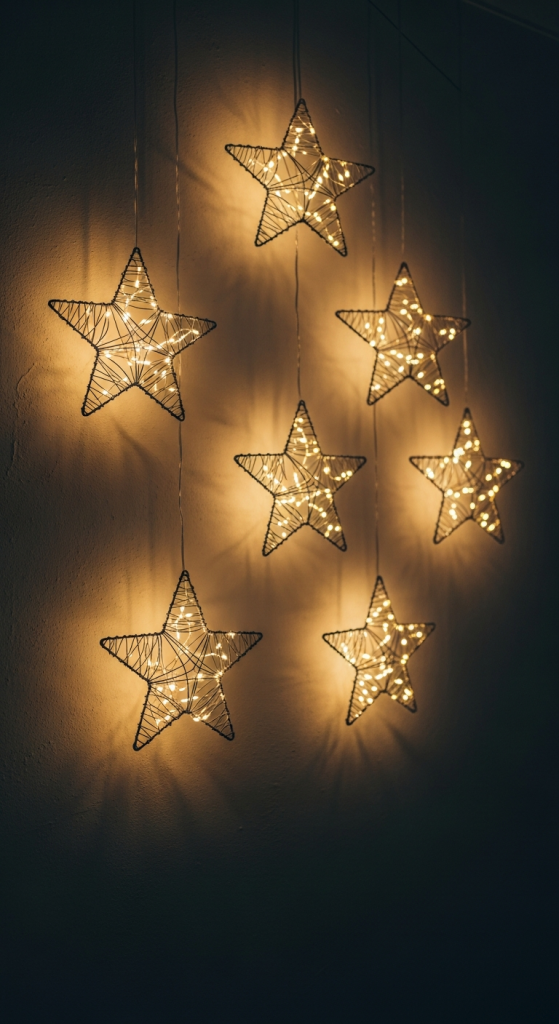 Star-Shaped Fairy Light Wall Art