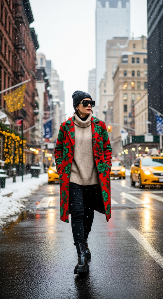 Statement Coat + Bold Accessories