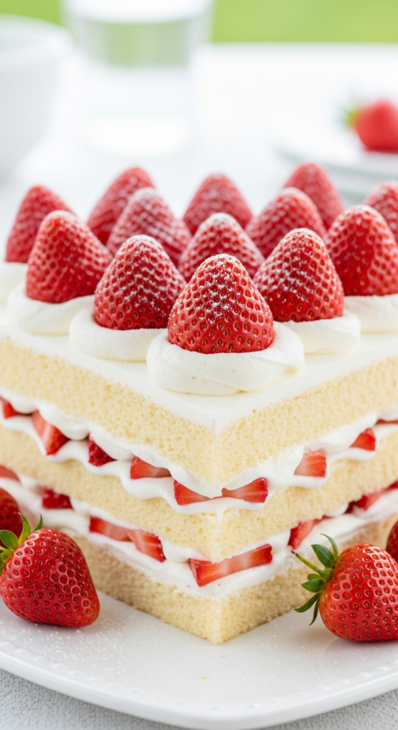 Strawberry Shortcake Heart Cake