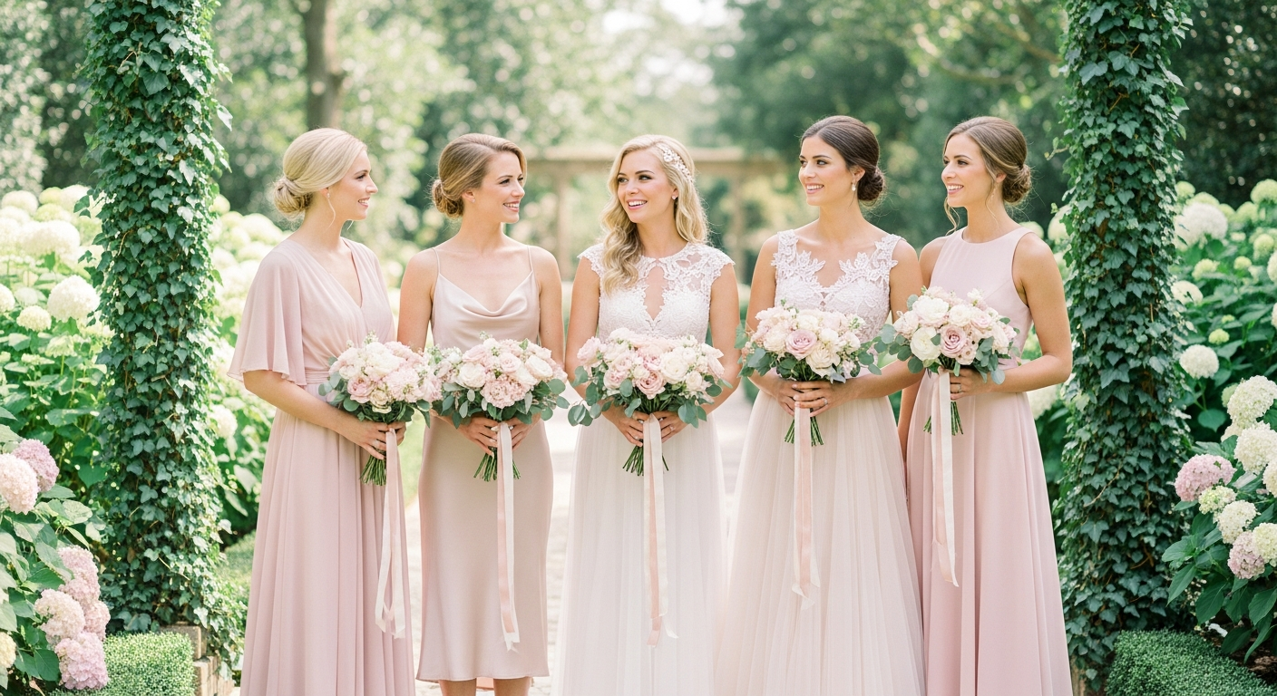 Stunning Pastel Pink Bridesmaid Dress Ideas