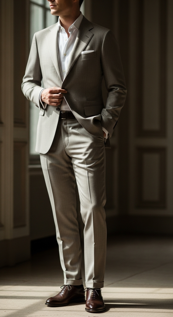 Tailored Suit In Neutral Tones