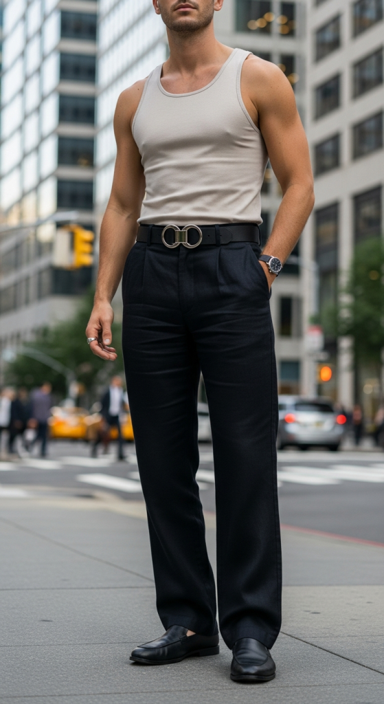 Tank Top And Statement Belt Look