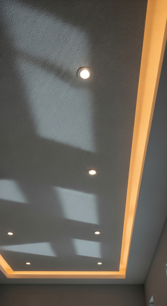 Textured Ceiling With Hidden Lighting