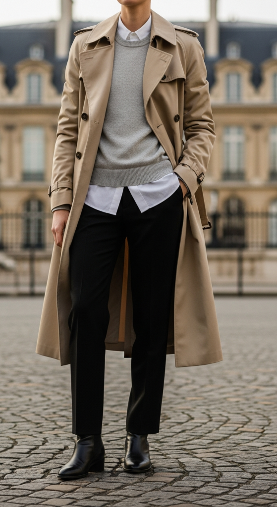 Trench Coat With Classic Layers