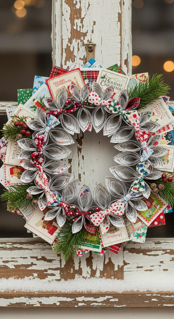 Upcycled Material Wreath