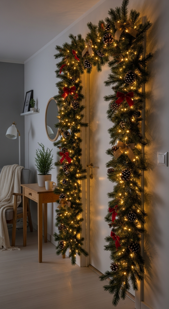 Use Vertical Garland to Frame Doorways