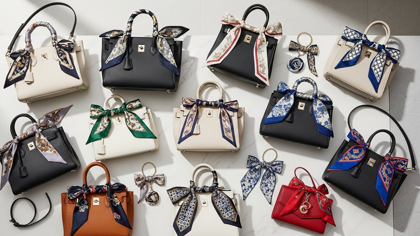 Ways to Tie Silk Scarves on Handbags