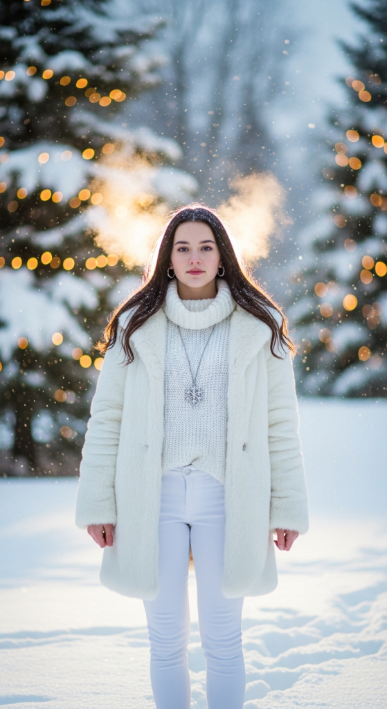 White Monochrome Snow Angel Look