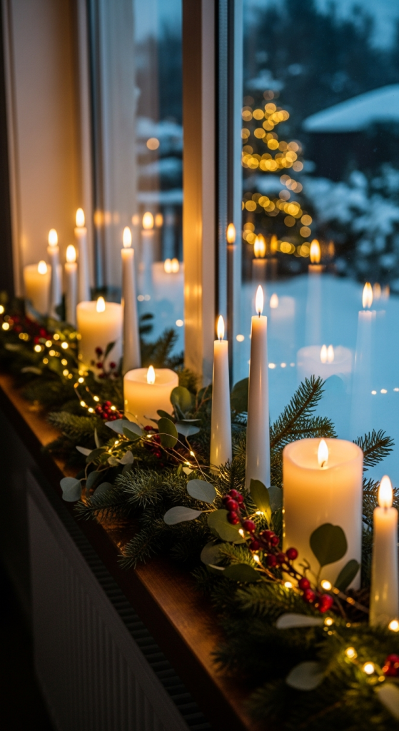 Window Sill Candle Lineup
