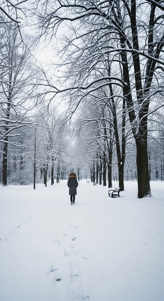 Winter Nature Walk Or Snowy Stroll