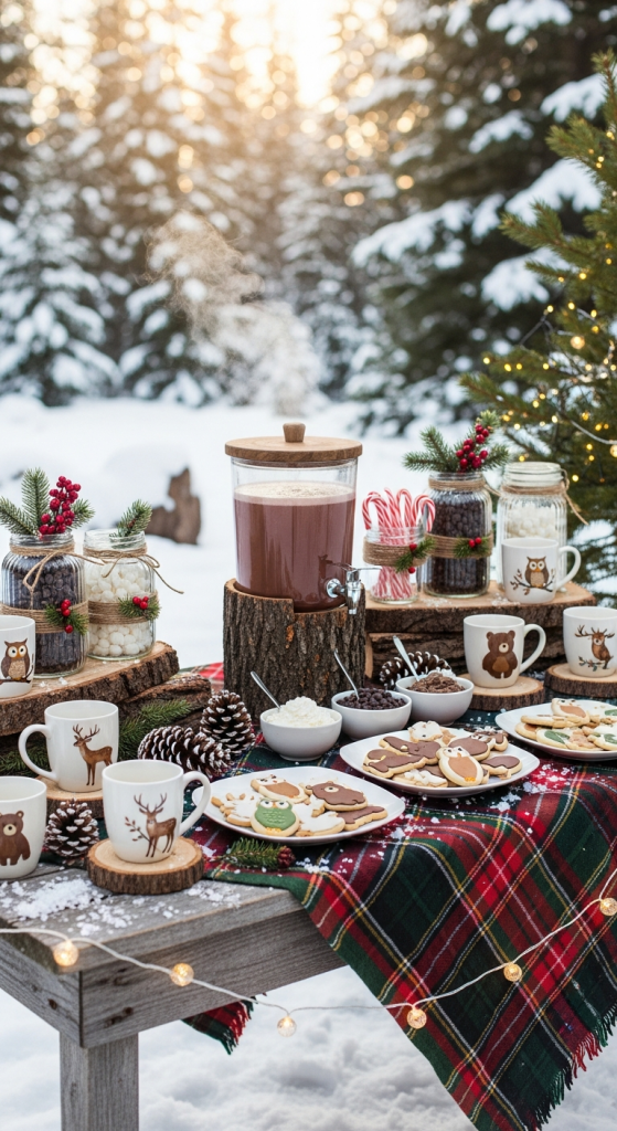 Woodland-Themed Hot Cocoa Bar