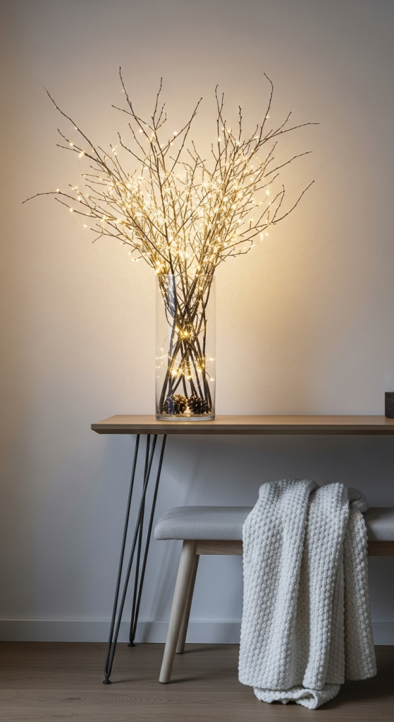 Wrap String Lights Around Indoor Trees and Branches