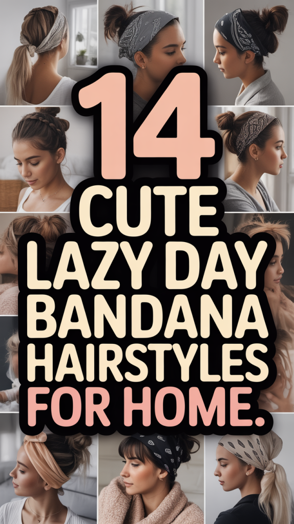 Cute Lazy Day Bandana Hairstyles for Home