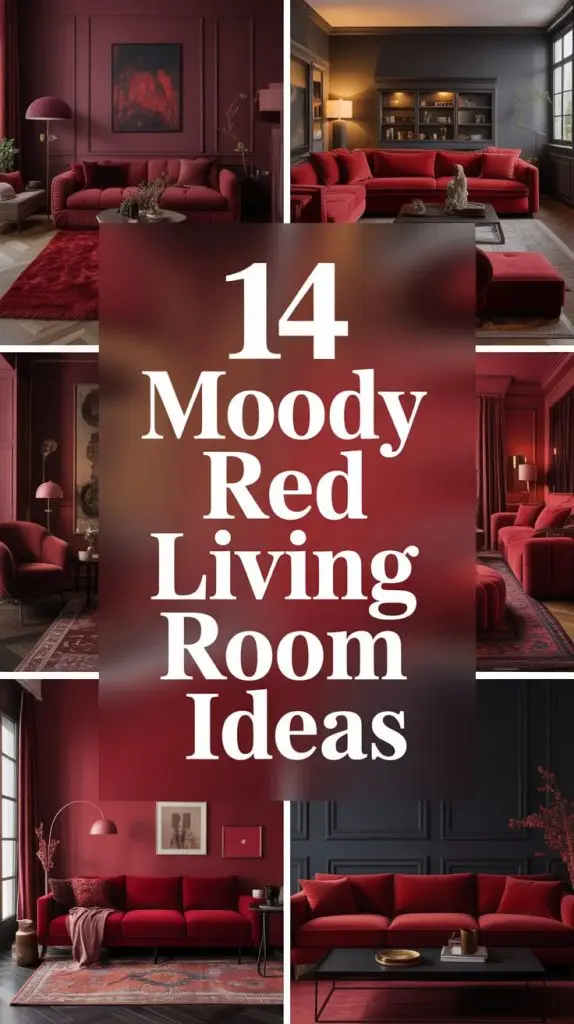 Moody Red Living Room Decor Ideas