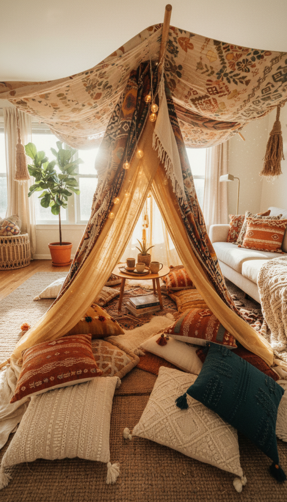 Aesthetic Boho Pillow Fort