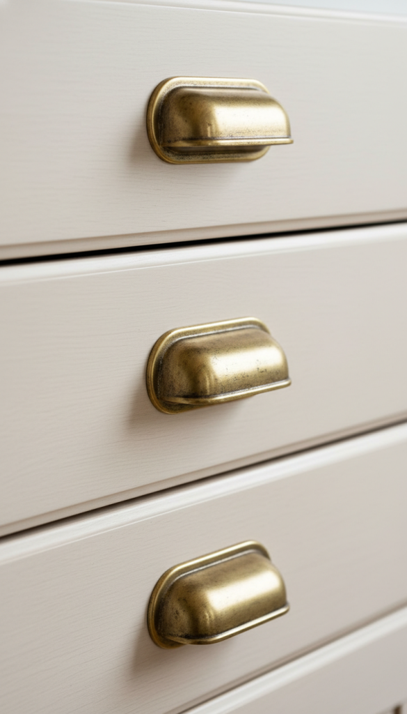 Antique Brass Cup Pulls for Drawers