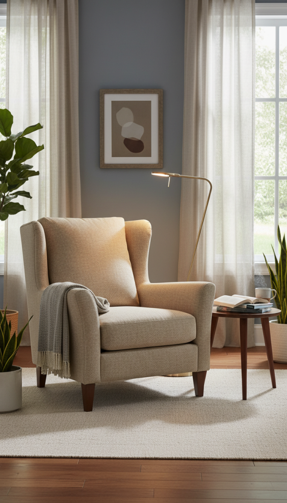 Armchair with High Back Support