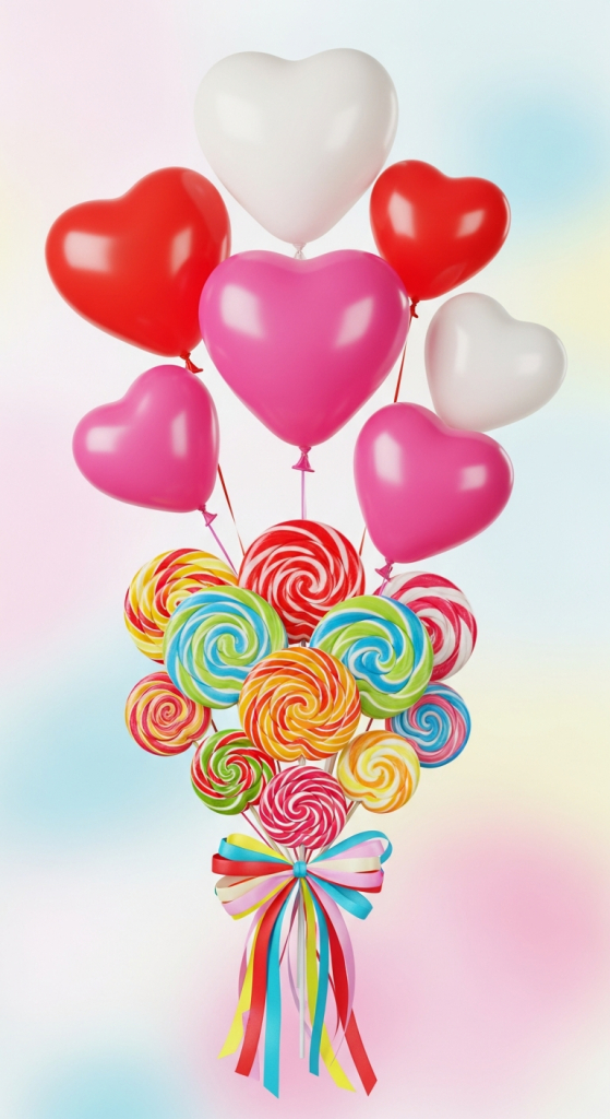 Balloon And Lollipop Bouquet