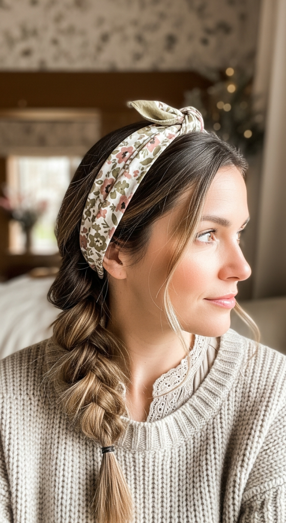 Bandana With A Loose Side Braid