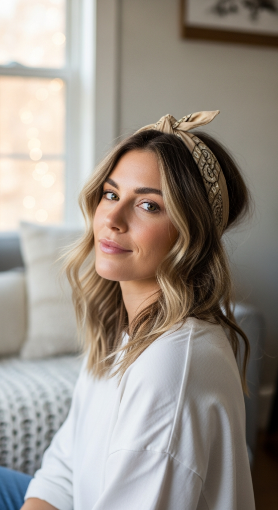 Bandana With Natural Waves Or Bedhead