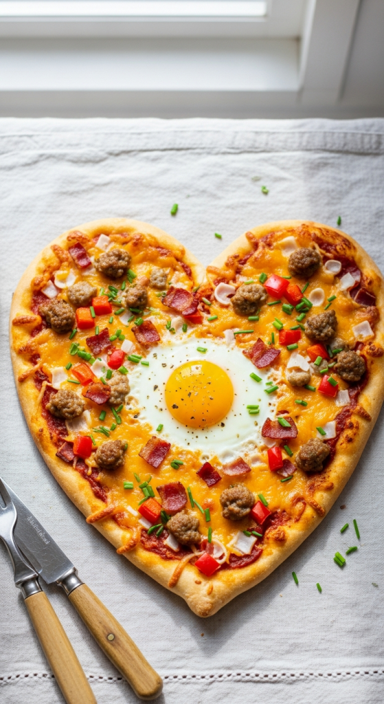 Breakfast Heart Pizza