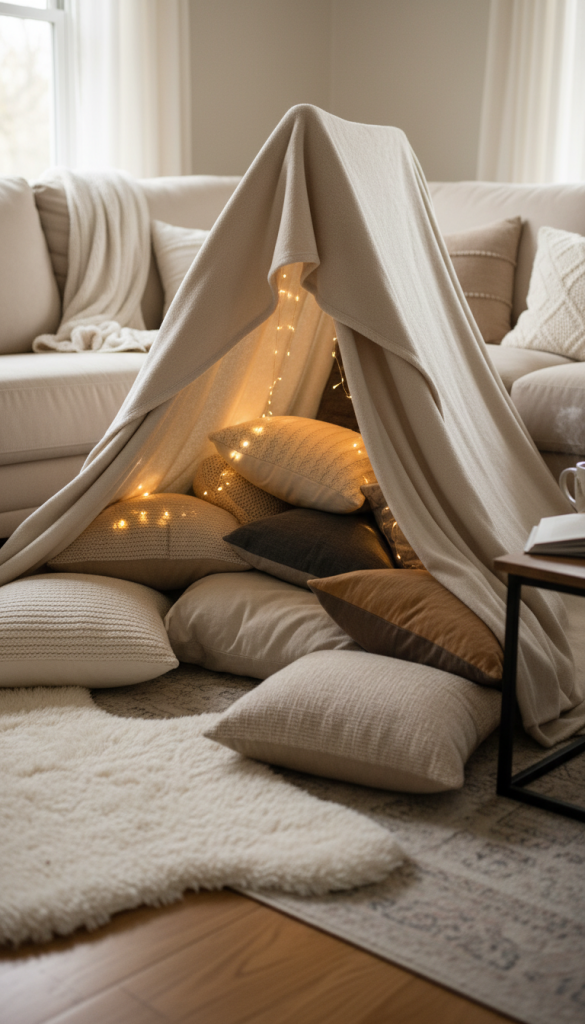 Classic Couch-to-Couch Pillow Fort