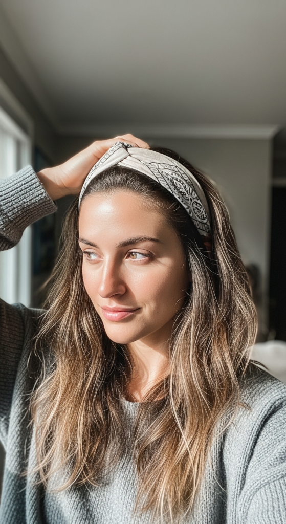 Classic Headband Bandana With Loose Hair
