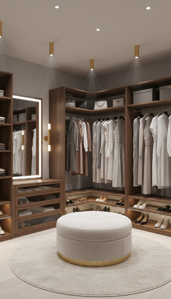 Closet Lighting with Wireless Wall Sconces
