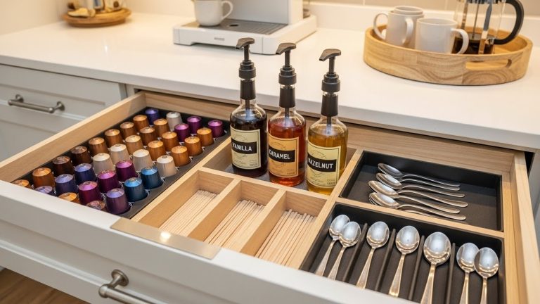 Coffee Station Drawer Organization Ideas