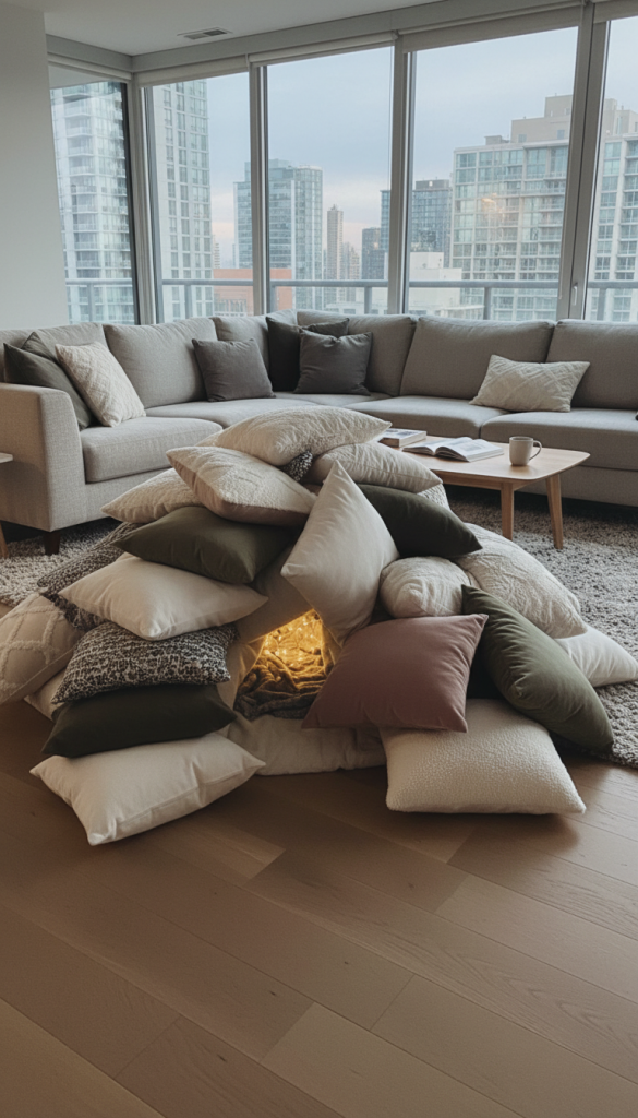 Floor-Level Pillow Fort Lounge