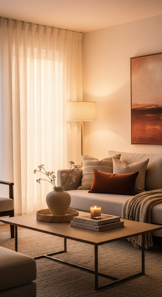 Floor-To-Ceiling Curtains With Backlighting
