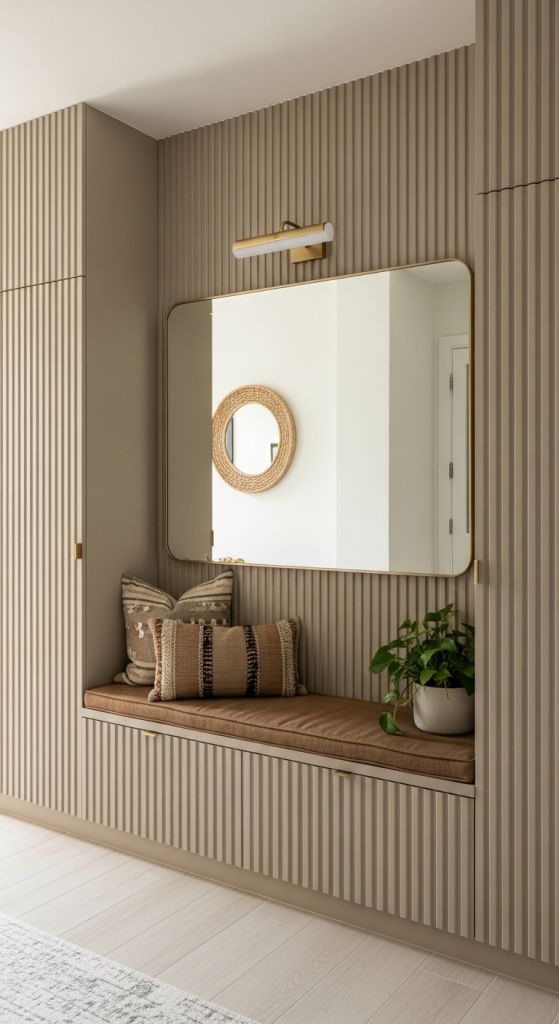 Fluted Entryway Feature Wall