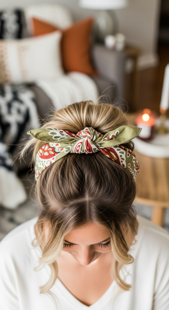 Half-Up Bandana Style