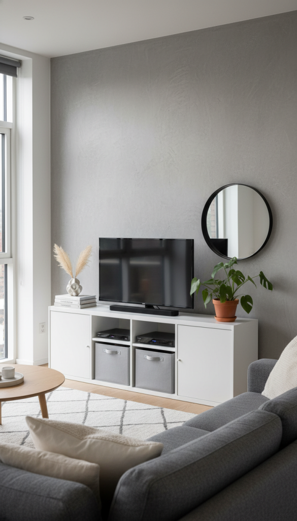 Kallax as a TV Console with Storage