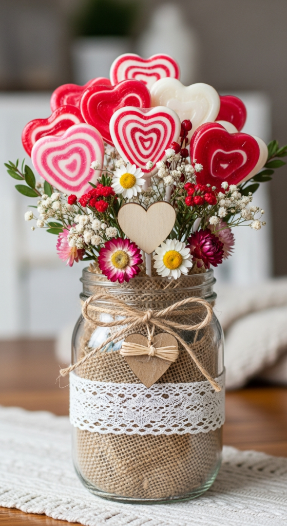 Mason Jar Lollipop Bouquet