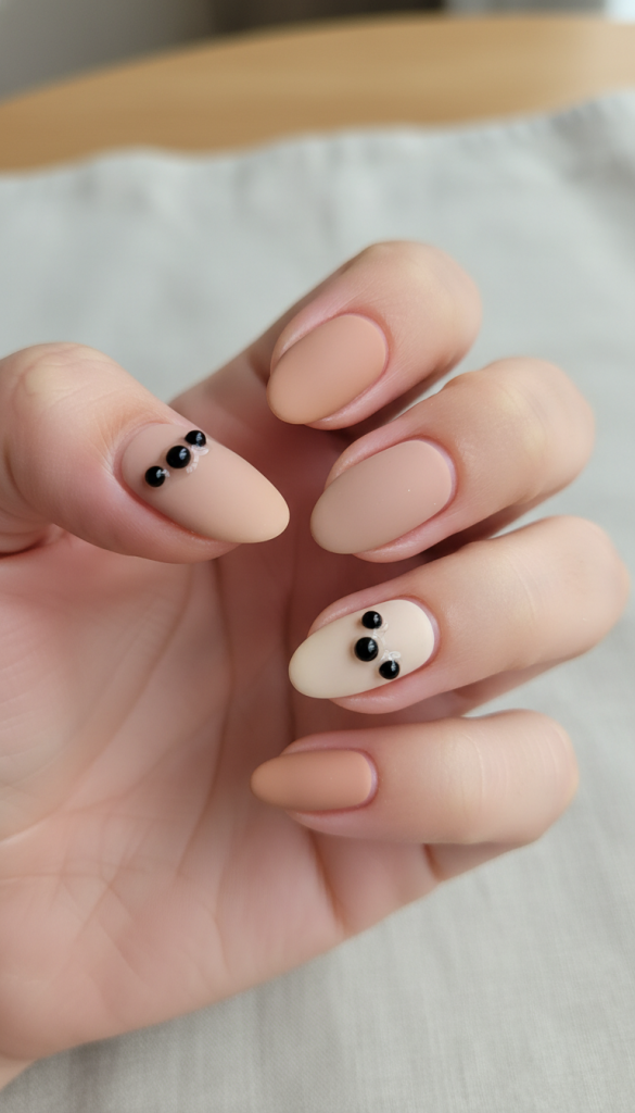 Matte Milk Tea Nails