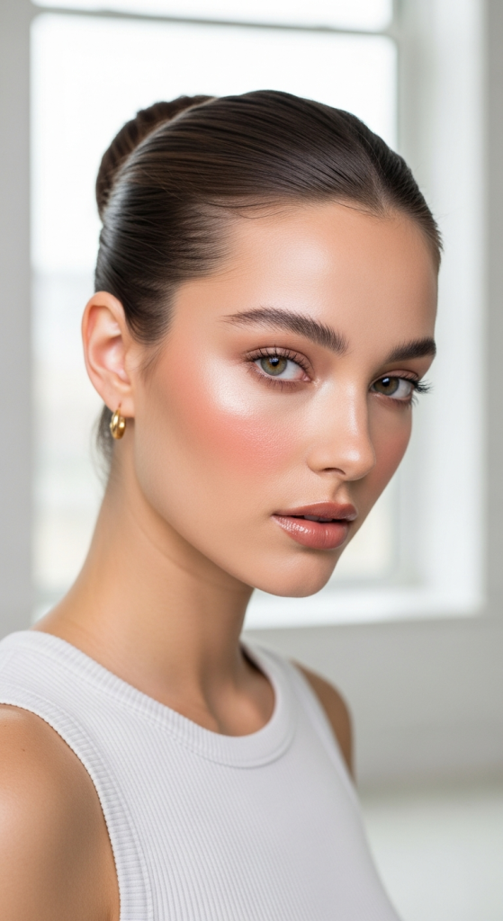 Minimal Clean Girl Slicked Bun