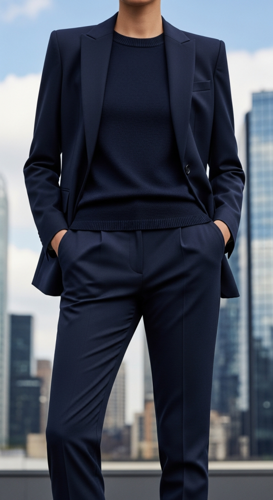 Navy Blazer With Matching Trousers