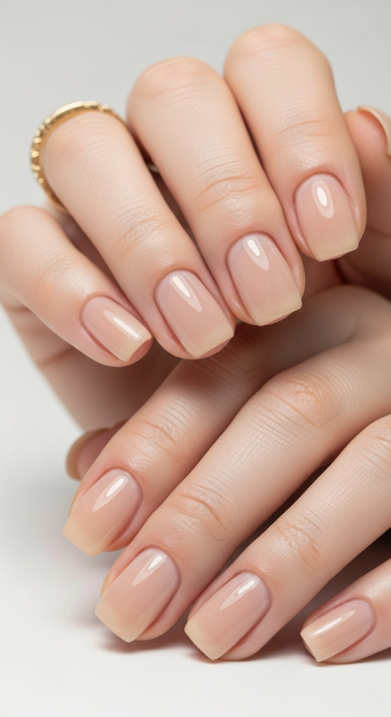 Neutral Beige Soap Nails