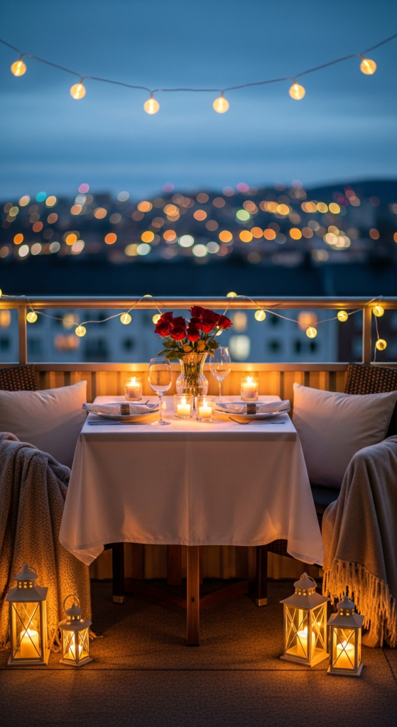 Outdoor Balcony Or Patio Dinner