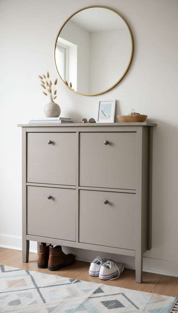 Painted Hemnes Shoe Cabinet Upgrade