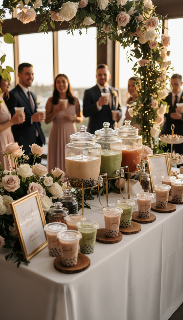 Personalized Boba Cup Wedding Station