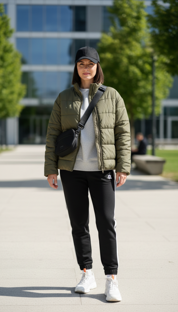 Quilted Jacket with Athleisure Pieces