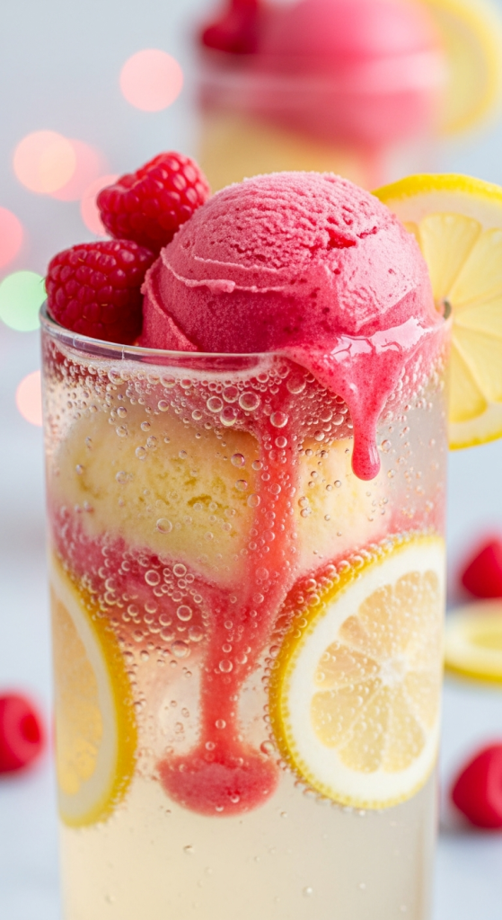 Raspberry Lemon Sorbet Float