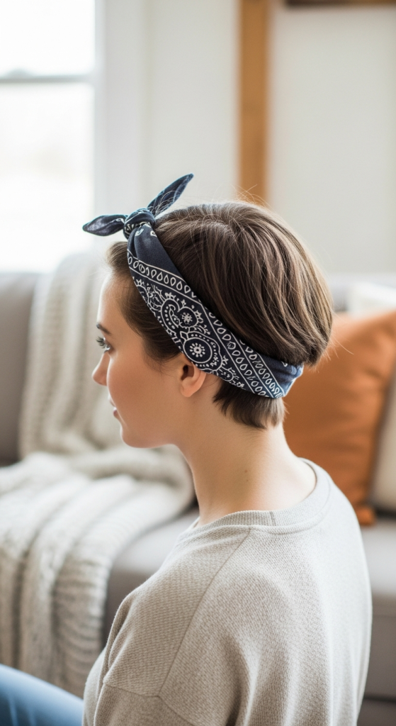Short Hair Bandana Style