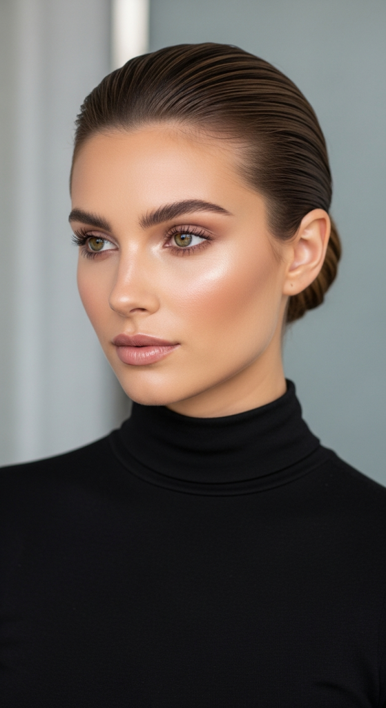 Slicked Back Bun For Thick Hair