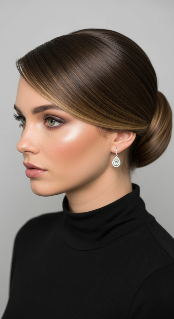 Slicked Back Bun With Baby Hairs