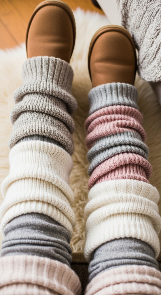 Slouchy Socks Over Leg Warmers
